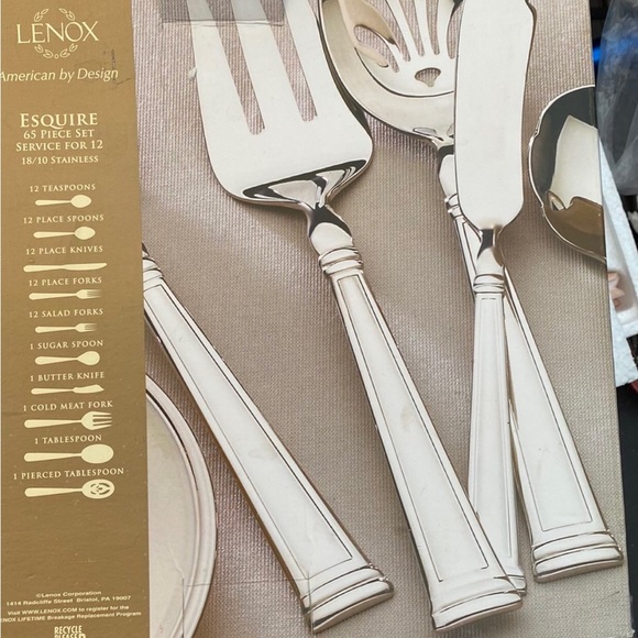Lenox Kitchen Lenox New 65 Piece Esquire Design Silver Set Poshmark